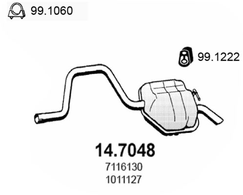 Silenziatore posteriore ASSO 14.7048