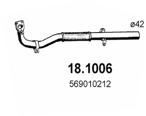 Tubo gas scarico ASSO 18.1006