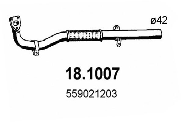 Tubo gas scarico ASSO 18.1007