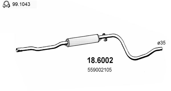 Silenziatore centrale ASSO 18.6002