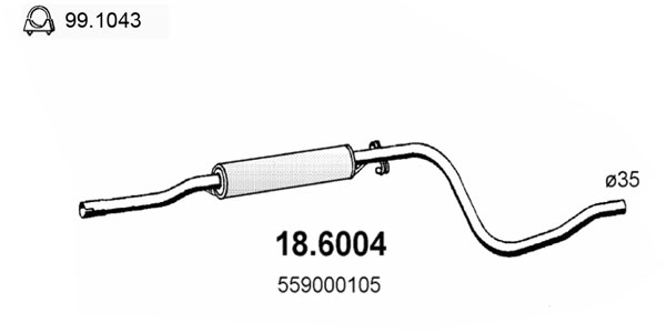 Silenziatore centrale ASSO 18.6004