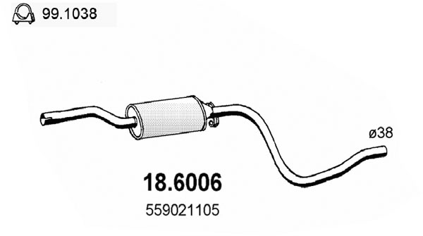 Silenziatore centrale ASSO 18.6006