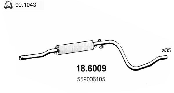 Silenziatore centrale ASSO 18.6009