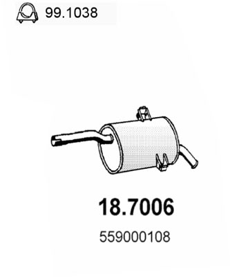 Silenziatore posteriore ASSO 18.7006