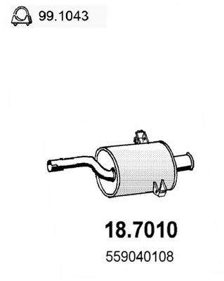 Silenziatore posteriore ASSO 18.7010