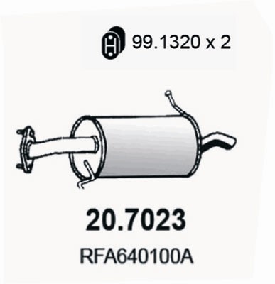 Silenziatore posteriore ASSO 20.7023