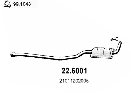 Silenziatore centrale ASSO 22.6001