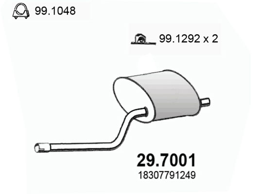 Silenziatore posteriore ASSO 29.7001