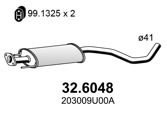Silenziatore centrale ASSO 32.6048