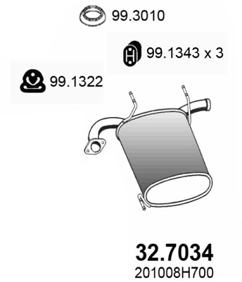 Silenziatore posteriore ASSO 32.7034