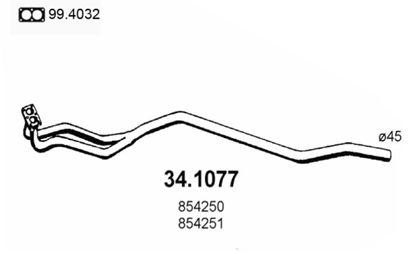 Tubo gas scarico ASSO 34.1077