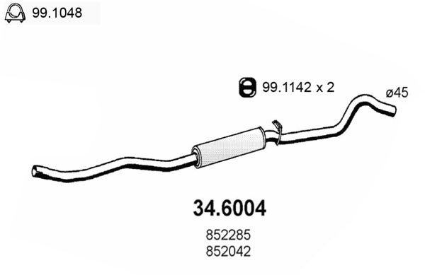 Silenziatore centrale ASSO 34.6004