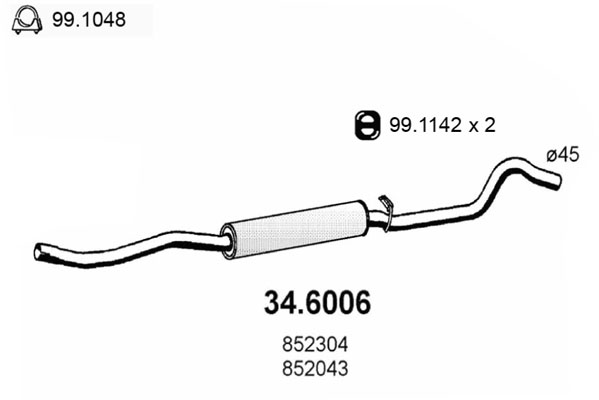 Silenziatore centrale ASSO 34.6006