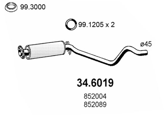 Silenziatore centrale ASSO 34.6019
