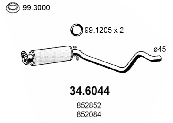 Silenziatore centrale ASSO 34.6044