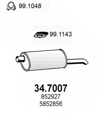 Silenziatore posteriore ASSO 34.7007