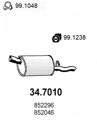 Silenziatore posteriore ASSO 34.7010