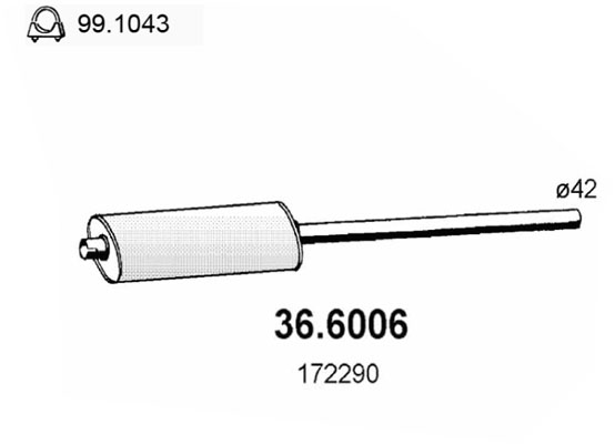 Silenziatore centrale ASSO 36.6006