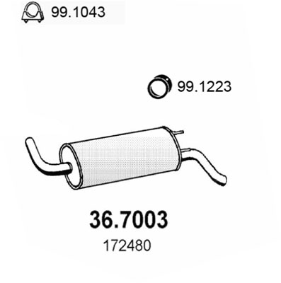 Silenziatore posteriore ASSO 36.7003