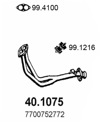 Tubo gas scarico ASSO 40.1075