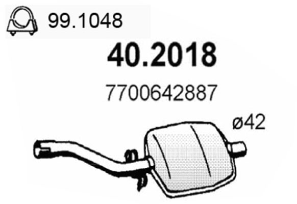 Silenziatore anteriore ASSO 40.2018