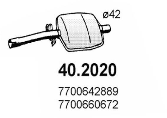 Silenziatore anteriore ASSO 40.2020