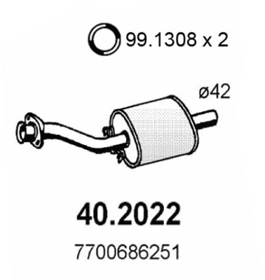 Silenziatore anteriore ASSO 40.2022