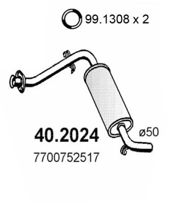 Silenziatore anteriore ASSO 40.2024