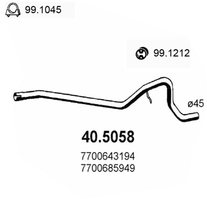 Tubo gas scarico ASSO 40.5058