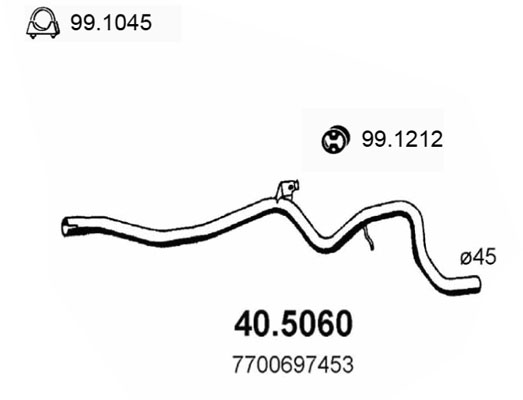 Tubo gas scarico ASSO 40.5060