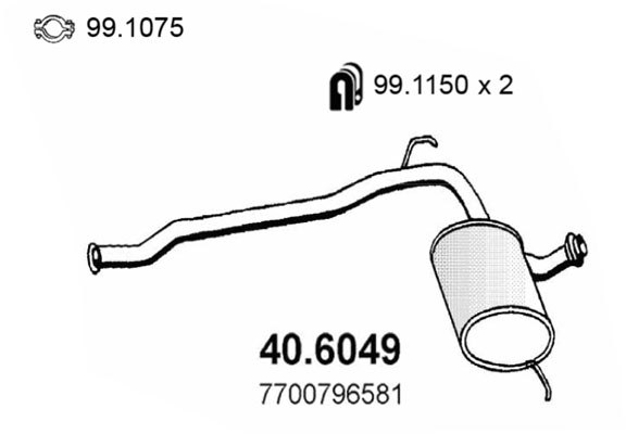 Silenziatore centrale ASSO 40.6049