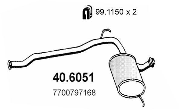 Silenziatore centrale ASSO 40.6051