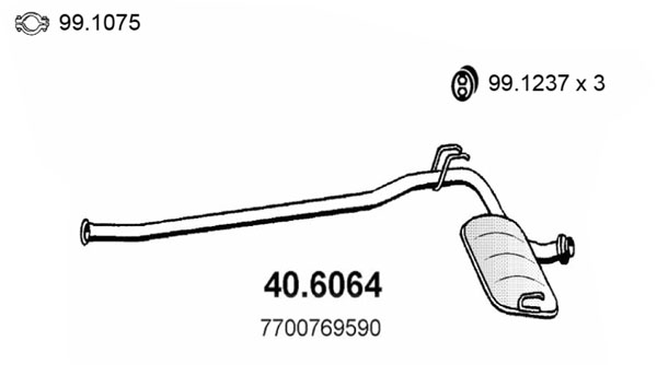Silenziatore centrale ASSO 40.6064