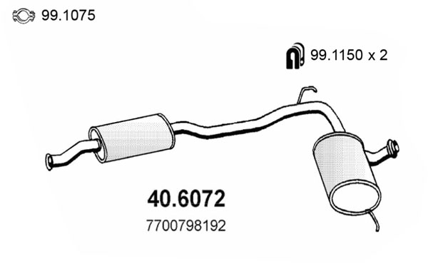 Silenziatore centrale ASSO 40.6072
