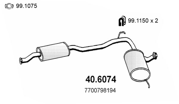 Silenziatore centrale ASSO 40.6074