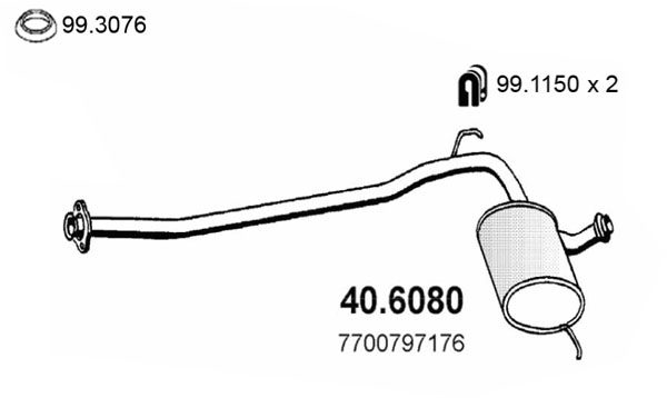 Silenziatore centrale ASSO 40.6080