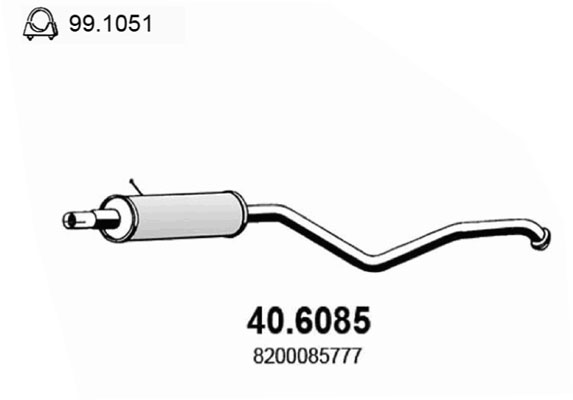 Silenziatore centrale ASSO 40.6085