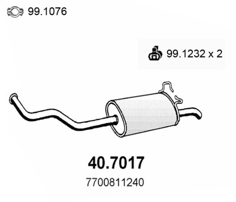 Silenziatore posteriore ASSO 40.7017