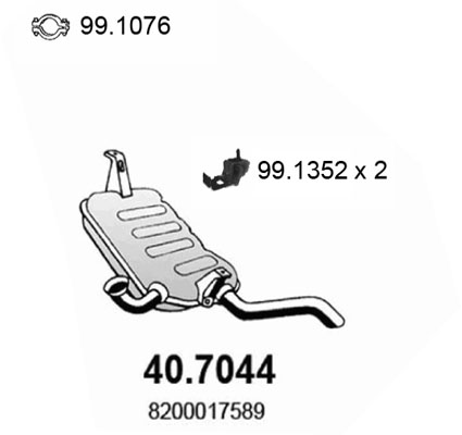 Silenziatore posteriore ASSO 40.7044