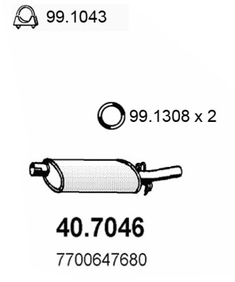 Silenziatore posteriore ASSO 40.7046