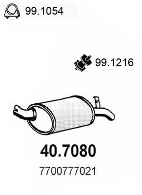 Silenziatore posteriore ASSO 40.7080