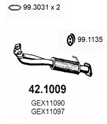 Tubo gas scarico ASSO 42.1009