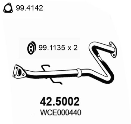 Tubo gas scarico ASSO 42.5002