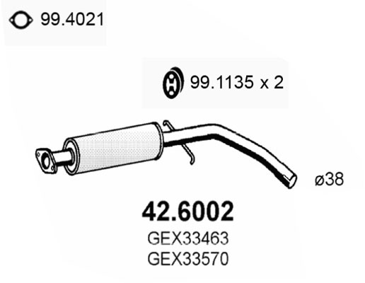 Silenziatore centrale ASSO 42.6002