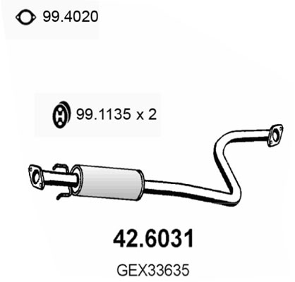Silenziatore centrale ASSO 42.6031