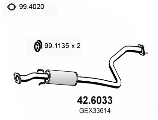 Silenziatore centrale ASSO 42.6033