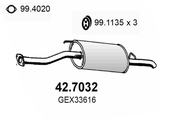 Silenziatore posteriore ASSO 42.7032