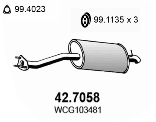 Silenziatore posteriore ASSO 42.7058