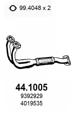Tubo gas scarico ASSO 44.1005