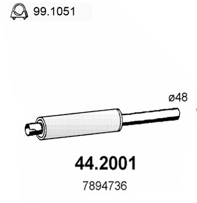 Silenziatore anteriore ASSO 44.2001